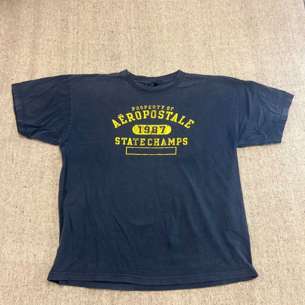 Vintage Aeropostale Shirt Mens XL Blue 2000s Y2K